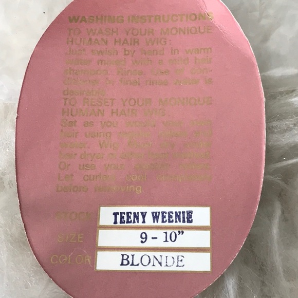 NWT Monique TEENIE WEENIE Round Cap Doll Wig SZ 9-10 100% HUMAN HAIR, Short Bob - Picture 6 of 7